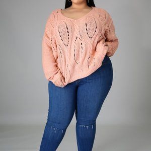 NWT Plus size sweater with detailing in Back